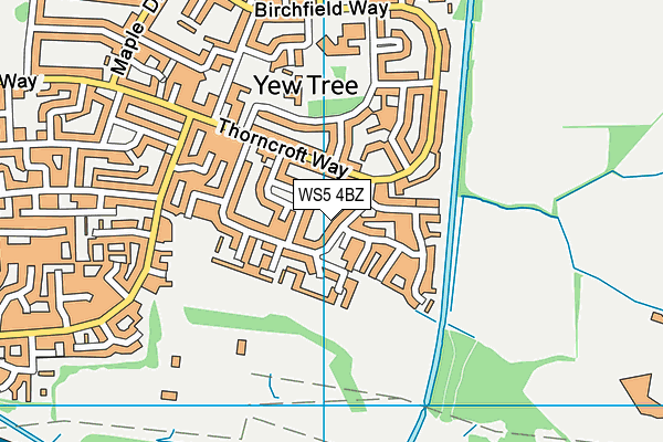 WS5 4BZ map - OS VectorMap District (Ordnance Survey)