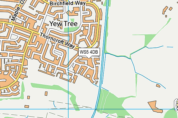 WS5 4DB map - OS VectorMap District (Ordnance Survey)