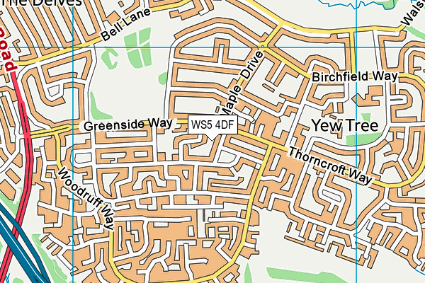 WS5 4DF map - OS VectorMap District (Ordnance Survey)