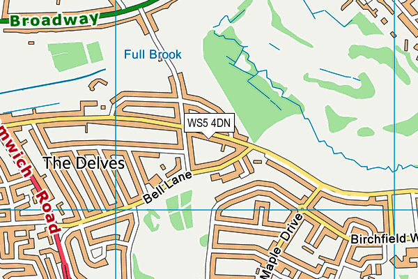 WS5 4DN map - OS VectorMap District (Ordnance Survey)