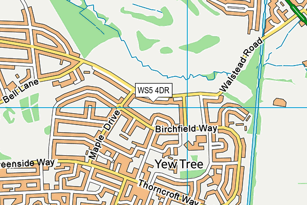 WS5 4DR map - OS VectorMap District (Ordnance Survey)