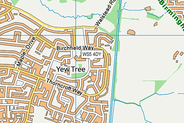 WS5 4DY map - OS VectorMap District (Ordnance Survey)