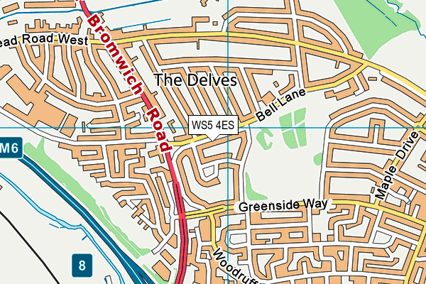 WS5 4ES map - OS VectorMap District (Ordnance Survey)