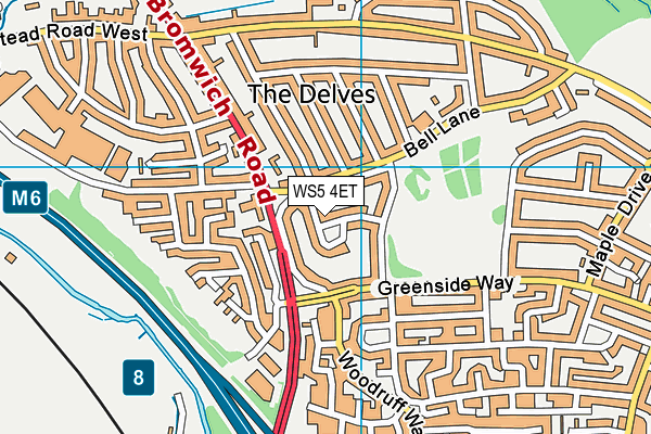 WS5 4ET map - OS VectorMap District (Ordnance Survey)