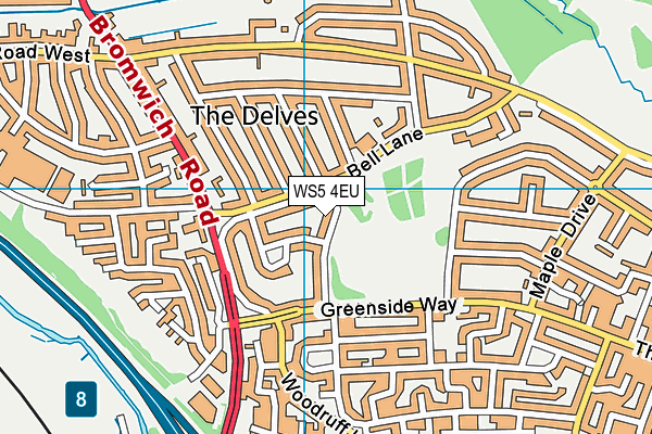 WS5 4EU map - OS VectorMap District (Ordnance Survey)