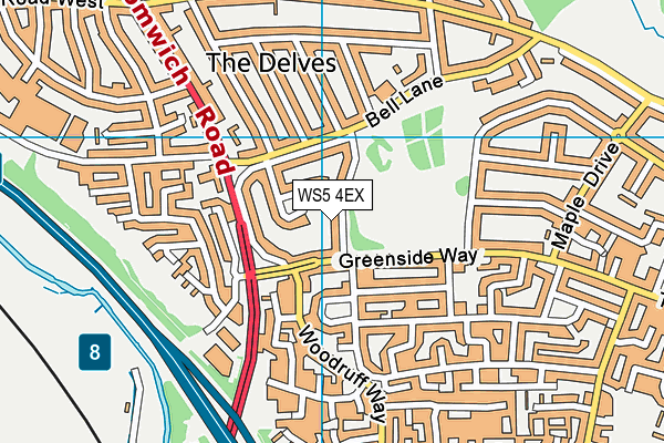 WS5 4EX map - OS VectorMap District (Ordnance Survey)