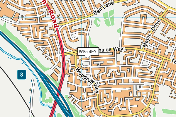 WS5 4EY map - OS VectorMap District (Ordnance Survey)