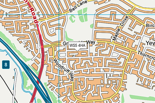 WS5 4HA map - OS VectorMap District (Ordnance Survey)