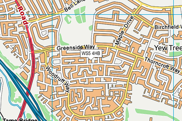 WS5 4HB map - OS VectorMap District (Ordnance Survey)
