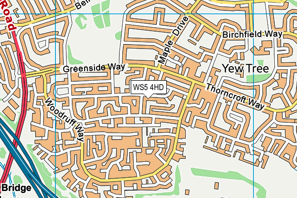 WS5 4HD map - OS VectorMap District (Ordnance Survey)
