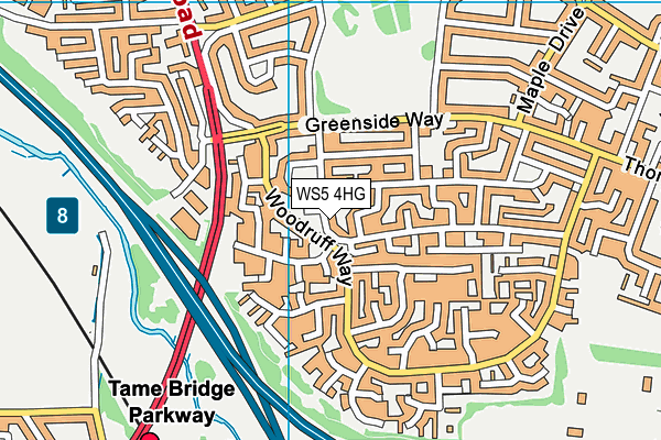 WS5 4HG map - OS VectorMap District (Ordnance Survey)