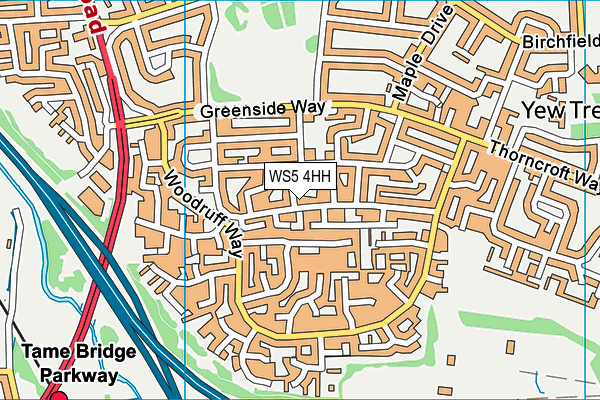 WS5 4HH map - OS VectorMap District (Ordnance Survey)