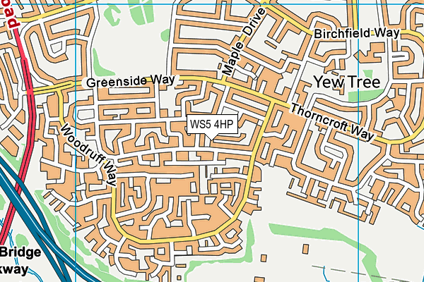 WS5 4HP map - OS VectorMap District (Ordnance Survey)