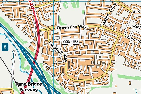 WS5 4HQ map - OS VectorMap District (Ordnance Survey)