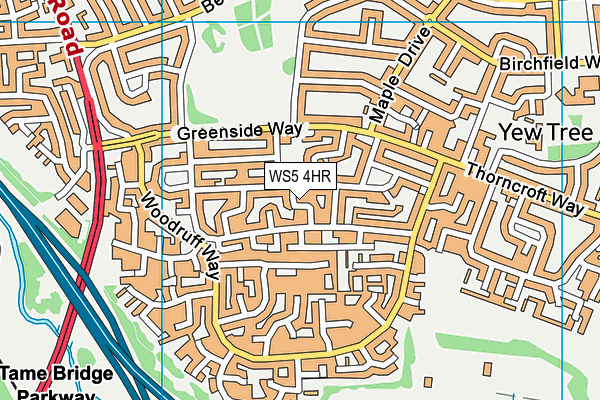 WS5 4HR map - OS VectorMap District (Ordnance Survey)