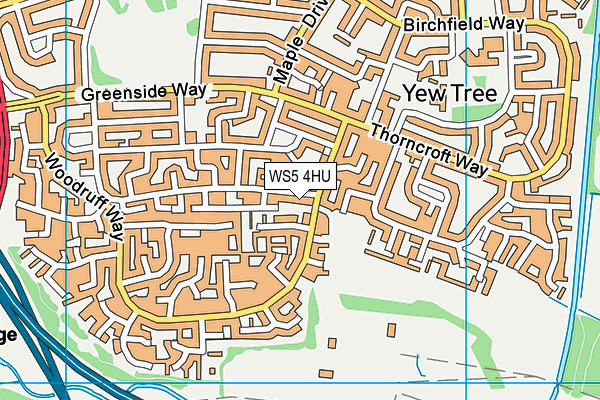 WS5 4HU map - OS VectorMap District (Ordnance Survey)