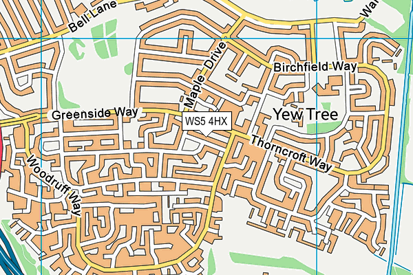 WS5 4HX map - OS VectorMap District (Ordnance Survey)