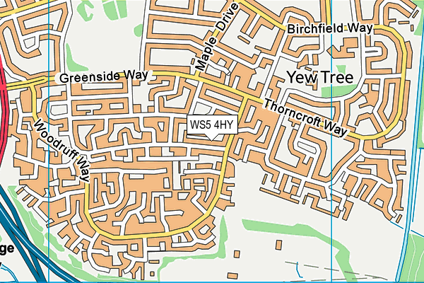 WS5 4HY map - OS VectorMap District (Ordnance Survey)