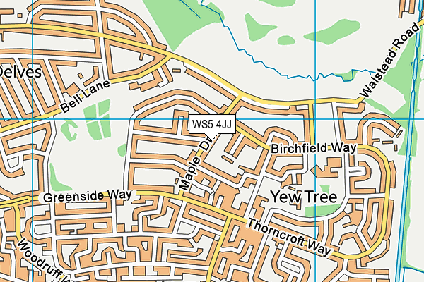 WS5 4JJ map - OS VectorMap District (Ordnance Survey)
