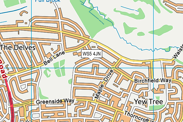 WS5 4JN map - OS VectorMap District (Ordnance Survey)