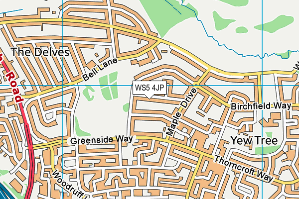 WS5 4JP map - OS VectorMap District (Ordnance Survey)