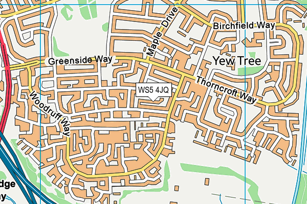 WS5 4JQ map - OS VectorMap District (Ordnance Survey)