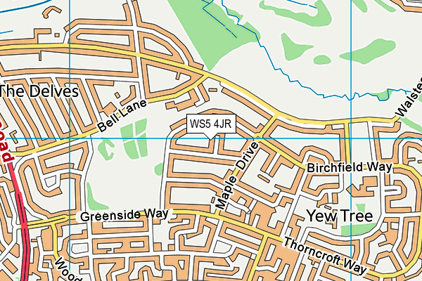 WS5 4JR map - OS VectorMap District (Ordnance Survey)