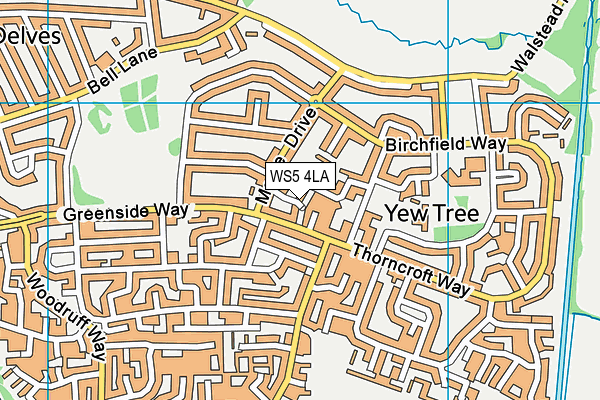 WS5 4LA map - OS VectorMap District (Ordnance Survey)