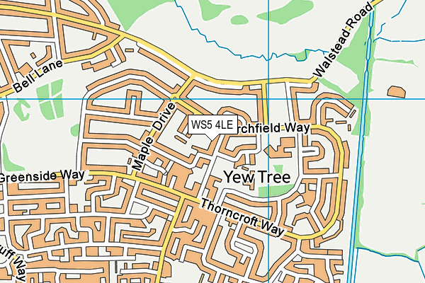 WS5 4LE map - OS VectorMap District (Ordnance Survey)