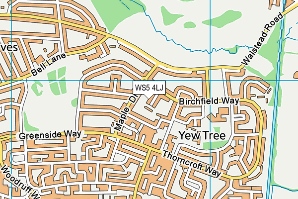 WS5 4LJ map - OS VectorMap District (Ordnance Survey)