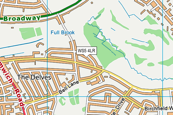 WS5 4LR map - OS VectorMap District (Ordnance Survey)