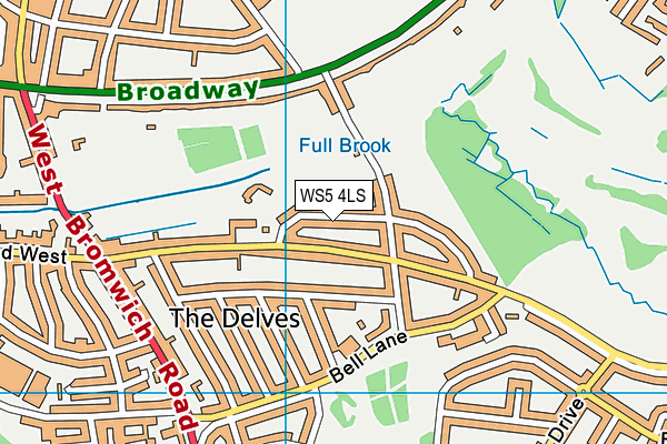 WS5 4LS map - OS VectorMap District (Ordnance Survey)