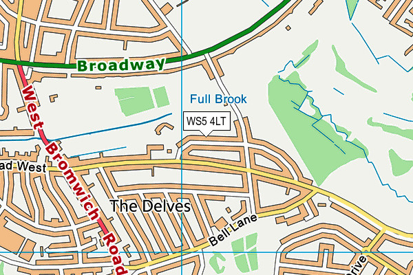 WS5 4LT map - OS VectorMap District (Ordnance Survey)