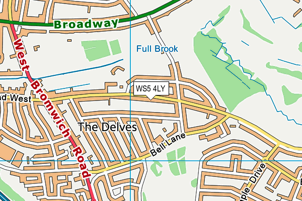 WS5 4LY map - OS VectorMap District (Ordnance Survey)