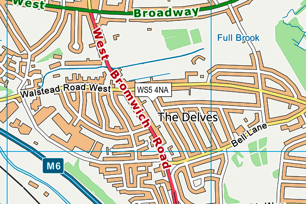 WS5 4NA map - OS VectorMap District (Ordnance Survey)