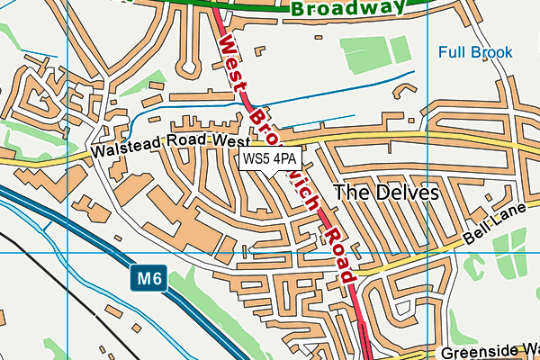 WS5 4PA map - OS VectorMap District (Ordnance Survey)