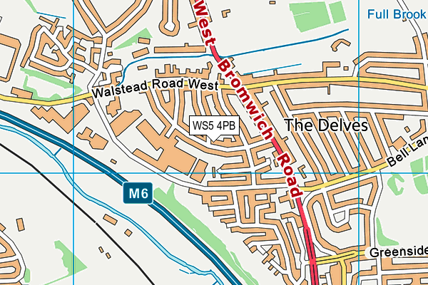 WS5 4PB map - OS VectorMap District (Ordnance Survey)