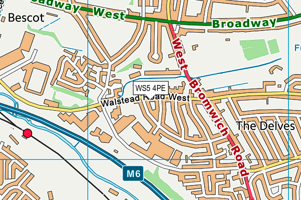 WS5 4PE map - OS VectorMap District (Ordnance Survey)