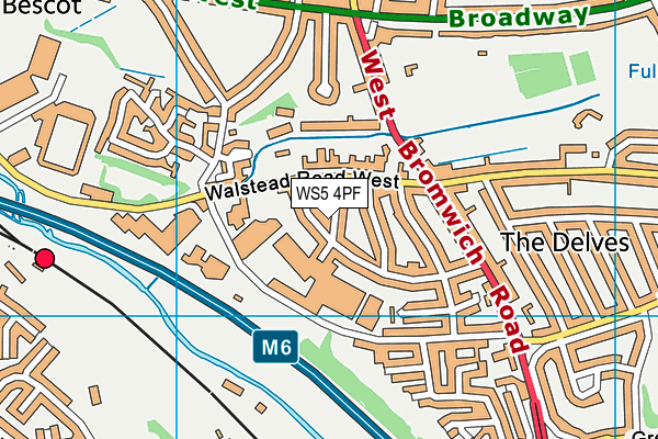 WS5 4PF map - OS VectorMap District (Ordnance Survey)