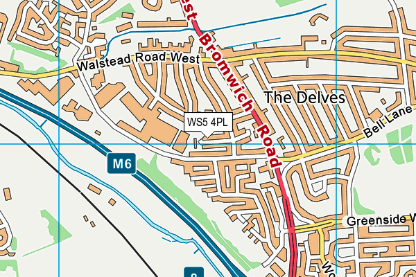 WS5 4PL map - OS VectorMap District (Ordnance Survey)