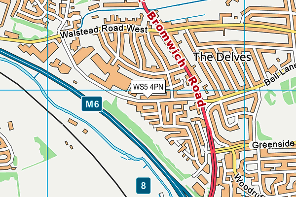 WS5 4PN map - OS VectorMap District (Ordnance Survey)