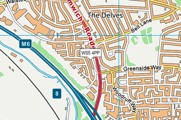 WS5 4PP map - OS VectorMap District (Ordnance Survey)