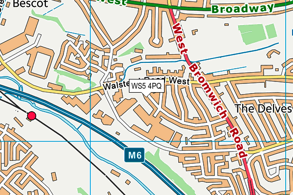 WS5 4PQ map - OS VectorMap District (Ordnance Survey)