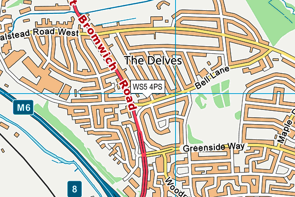 WS5 4PS map - OS VectorMap District (Ordnance Survey)