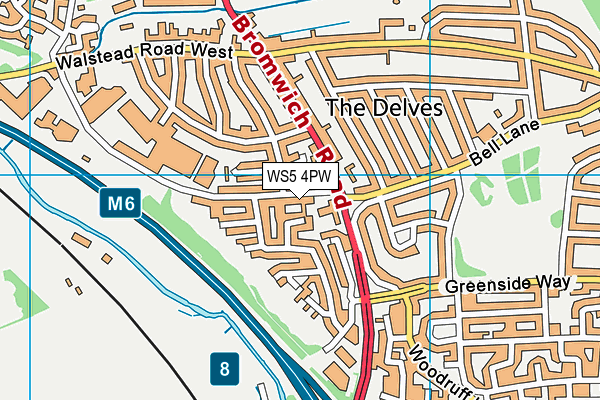 WS5 4PW map - OS VectorMap District (Ordnance Survey)