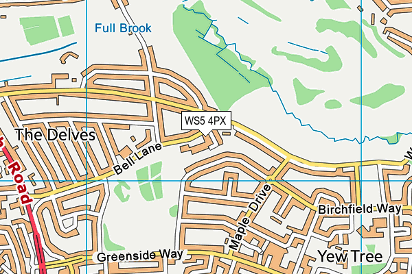 WS5 4PX map - OS VectorMap District (Ordnance Survey)