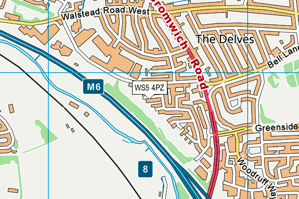 WS5 4PZ map - OS VectorMap District (Ordnance Survey)