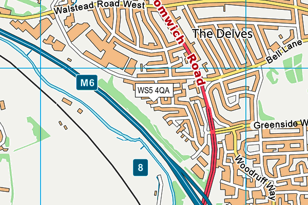 WS5 4QA map - OS VectorMap District (Ordnance Survey)