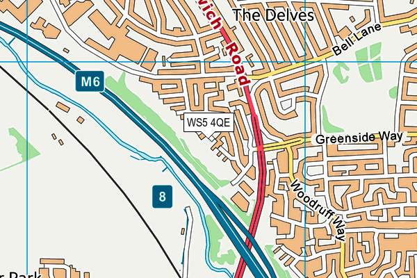 WS5 4QE map - OS VectorMap District (Ordnance Survey)