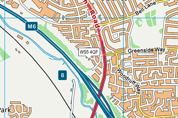 WS5 4QF map - OS VectorMap District (Ordnance Survey)